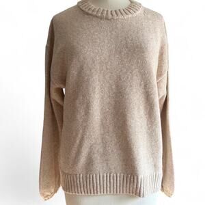 J.Crew Cream Crew Neck Balloon Sleeve Sweater (sz L)